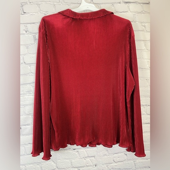 Shein Red Long Sleeve Blouse size 3X - Picture 7 of 9